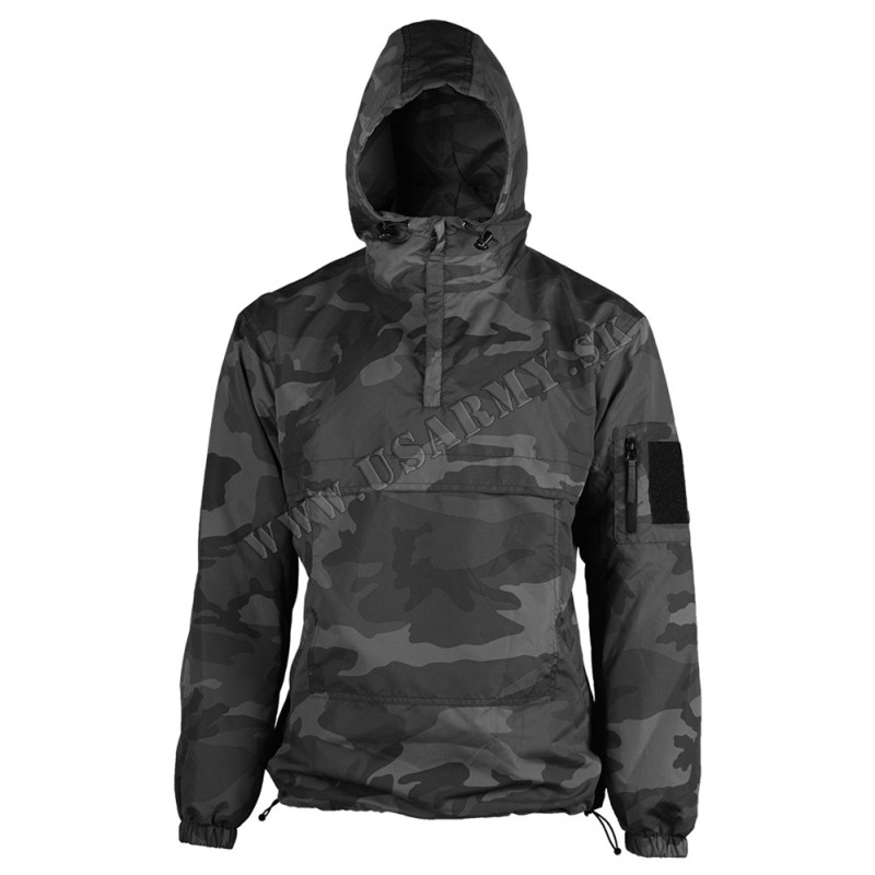 BUNDA (ANORAK) BOJOVÁ NEZATEPLENÁ S KAPUCŇOU - DARK CAMO