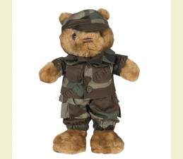 OBLEK NA TEDDY MACKA (33,0 cm) V ŠTÝLE ARMY - WOODLAND