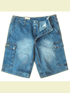 NOHAVICE BERMUDA JEANS DÁMSKE - DENIM MODRÁ