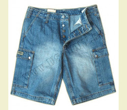 NOHAVICE BERMUDA JEANS DÁMSKE - DENIM MODRÁ
