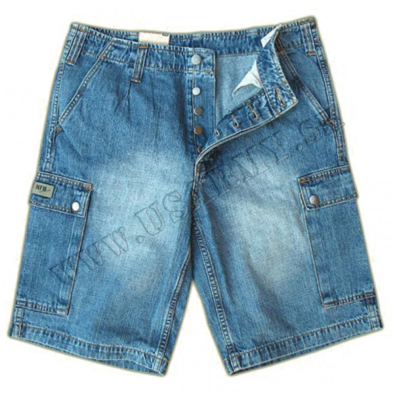 NOHAVICE BERMUDA JEANS DÁMSKE - DENIM MODRÁ