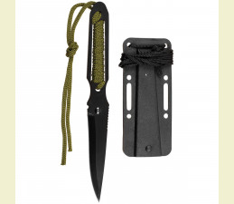 NÔŽ (ACTION 2) S TANTOO ČEPEĽOU A OVINUTOU RÚČKOU V PLASTOVOM PUZDRE NA KRK 