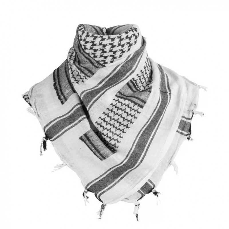 ŠATKA ARAB (SHEMAGH) 110,0 x 110,0 CM - BIELO-ČIERNA