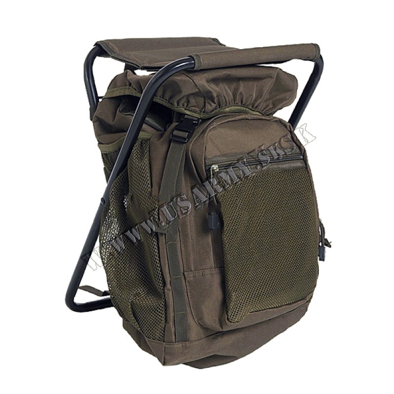 POSIEDKOVÝ RUKSAK 20 LTR S INTEGROVANOU STOLIČKOU - OLIV ZELENÁ