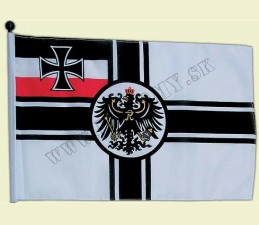 VLAJKA MALÁ NEMECKO S KRÍŽOM - 45 x 30 cm NA TYČKE Z PLASTU